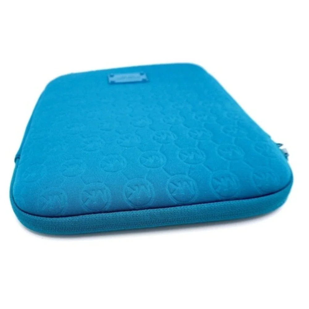 Michael‎ Kors Blue Neoprene Tablet Sleeve Embossed MK Logo Zip Case Tech 37-10